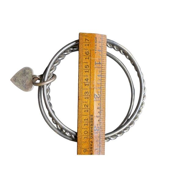 Mixed metal multi bangle bracelet set with wrap beaded bracelet and copper cuff - Picture 6 of 8